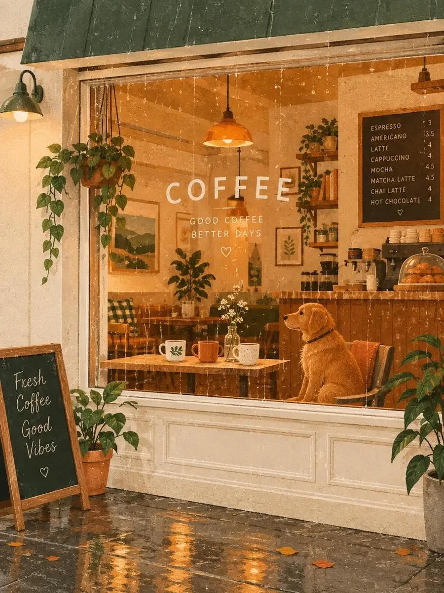 《雨包与摩卡的咖啡店》榜单第 11 名封面插画