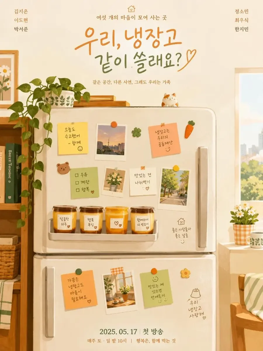 合租冰箱的第三层 - 花魁短剧免下载 合租日常 《合租冰箱的第三层》原创短剧封面插画,合租日常题材